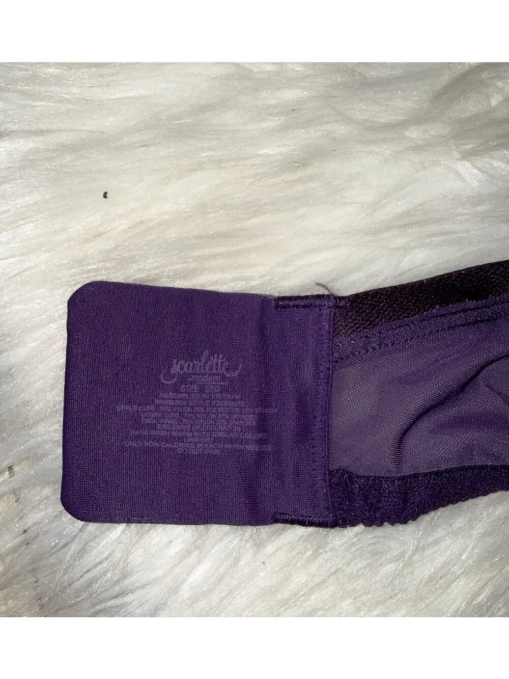 Scarlette Modern Movement Lace Full Coverage Lightly Lined Bra UW 38D Purple